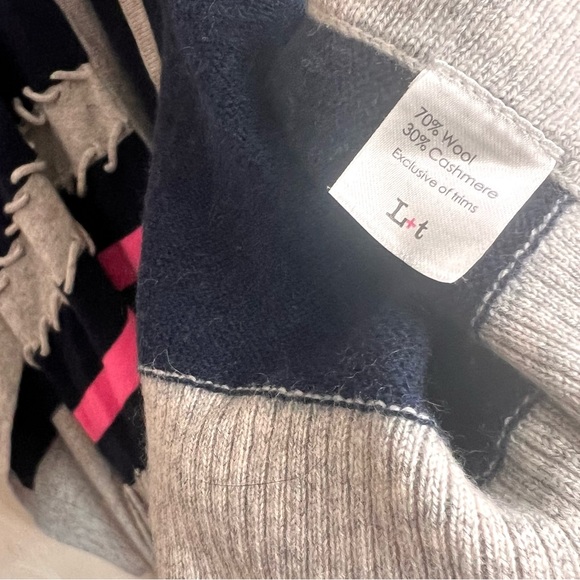 Label & Thread Ashley Cashmere & Wool Knit Poncho campfire cozy wrap - Picture 6 of 7